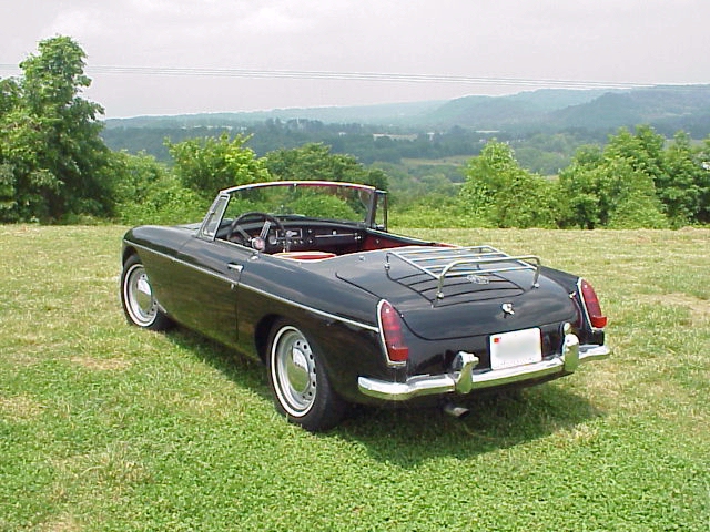 Blake Wylie's 1964 MGB black 1964 with red interior photo from the rear